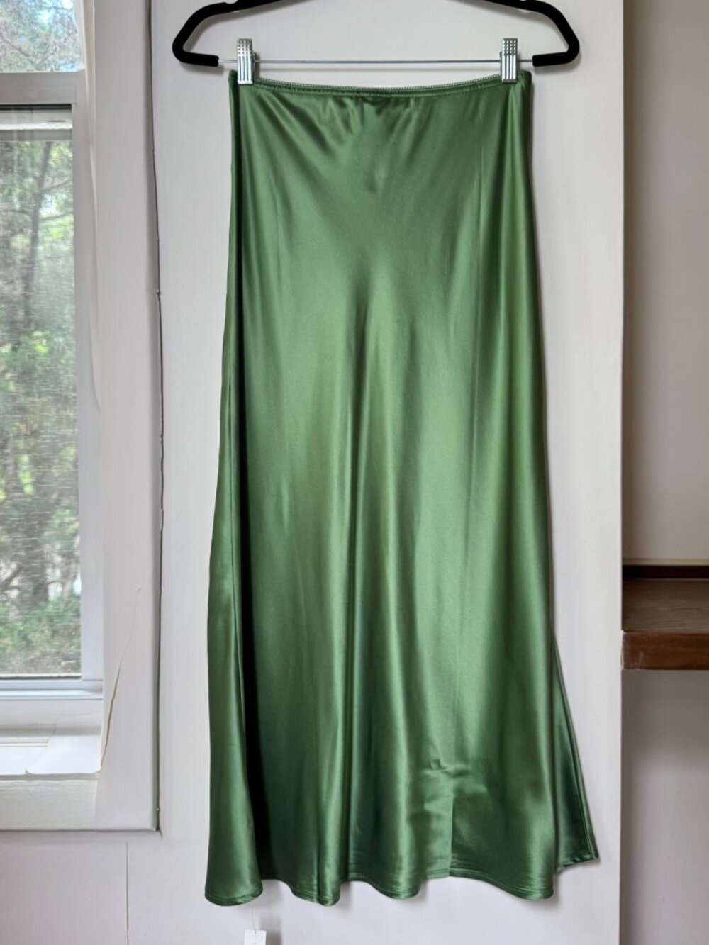NWT Reformation Layla Silk Skirt Jade Green 6 - Picture 7 of 12